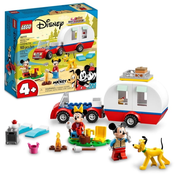 LEGO Mickey and Friends Mickey Mouse and Minnie Mouse's Camping Trip 10777 Toy Building Kit (103 Pieces)