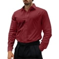 thumbnail image 1 of Admvng Compression Shirt Men Solid Wrinkle-Free Long Sleeve Regular Fit Button Down Shirt S-2XL, 1 of 3