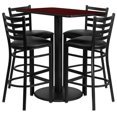 thumbnail image 4 of Flash Furniture 24X42 Laminate Bar Table Set In Mahogany Top Black Vinyl Seat, 4 of 4