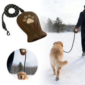 Hearth & Gear Winter Leash With Warm Unique And Design Leash For Keeping Your Warm While Walking. Two Handle Dog Leash Small Dog Leash Extension Small Dog Stuff Leash Short Dog Leash Chain Leashes for