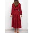 thumbnail image 2 of Robe Maxi de Soirée Décontractée pour Femme, Bohème, à Imprimé Léopard, à Volants, à Manches Longues, à Col en V, Fluide, 2 of 6