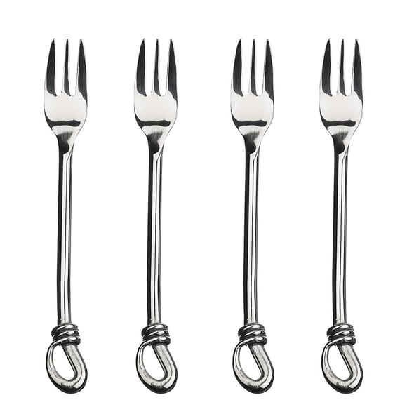 Gourmet Settings Twist 4 Piece Cocktail Fork Sets (Handmade Flatware)