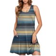 thumbnail image 5 of Ovzne Robes d'Été pour Femmes Robe de Plage Robe Décontractée pour Femmes Grande Taille Sans Manches à Col Rond Robe Courte à Rayures Robe d'Été Liquidation, 5 of 5