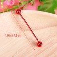 thumbnail image 3 of Allergy Free Stainless Steel Industrial Barbell Piercing Jewelry Piercing Earring Ear Bone Earring (Red), 3 of 5
