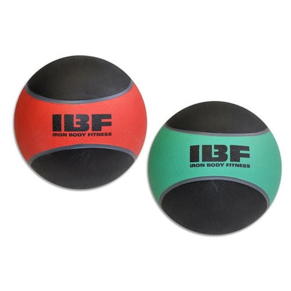 Iron Body Fitness Medicine Ball Set, 2-Piece Set with 6 lb and 12 lb Rubber Exercise Balls