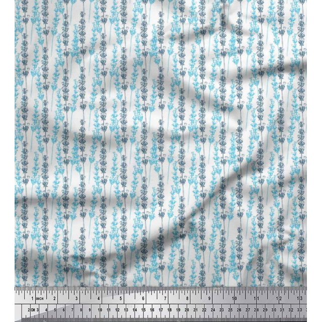 Soimoi Polyester Crepe Fabric Lavender Shirting Fabric Prints by Yard 42 Inch Wide