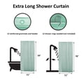 thumbnail image 3 of Doublure de Rideau de Douche Extra Longue Vert Amande en Plastique 79 Pouces L x 71 Pouces L, 3 of 5