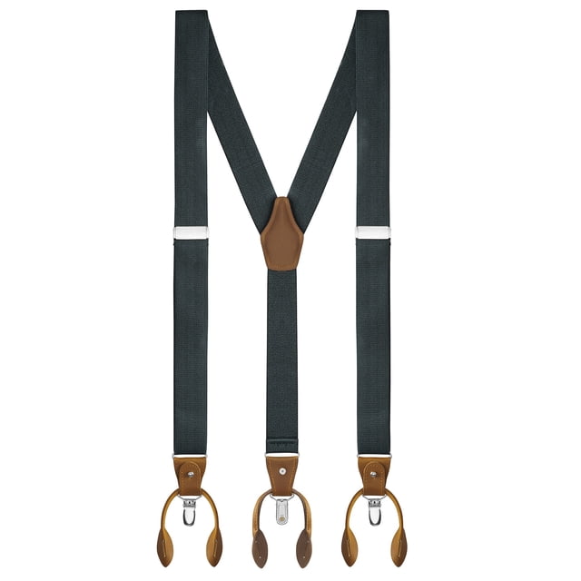 Buyless Fashion Suspenders For Men - 48" Adjustable Straps 1 1/4" - Y Back With Clips And Buttons