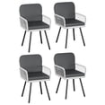 thumbnail image 1 of Comfortable Stackable Outdoor Patio Dining Chairs Set of 4 – Armchairs with Cushions – Black Metal Frame & Neutral Shade Inspired Style Hand-Woven Rope Rattan, 1 of 8