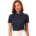 thumbnail image 1 of INSPIRE CHIC Chemise à Manches Courtes pour Femme en Coton à Imprimé Floral avec Col Peter Pan, 1 of 6