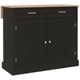 thumbnail image 1 of HOMCOM Kitchen Island with Drop Leaf Kitchen Cart with Storage Black, 1 of 10