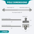 thumbnail image 2 of Adjustable Magnetic Curtain Rods for Mental Appliance Doors Windows to Champagne Window Rods Easy Installation Toilet Towel Bar MultiUseful (in Champagne ), 2 of 7