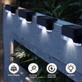 thumbnail image 2 of MesaSe 6-Pack Solar Step Sconce Lights for Home & Garden - Matte Metal Finish  Energy-Efficient LED  Light Sensor Control  Semi-Flush Mount  Polished Plastic Lamp Shade  No Wiring  600mAh, 2 of 7