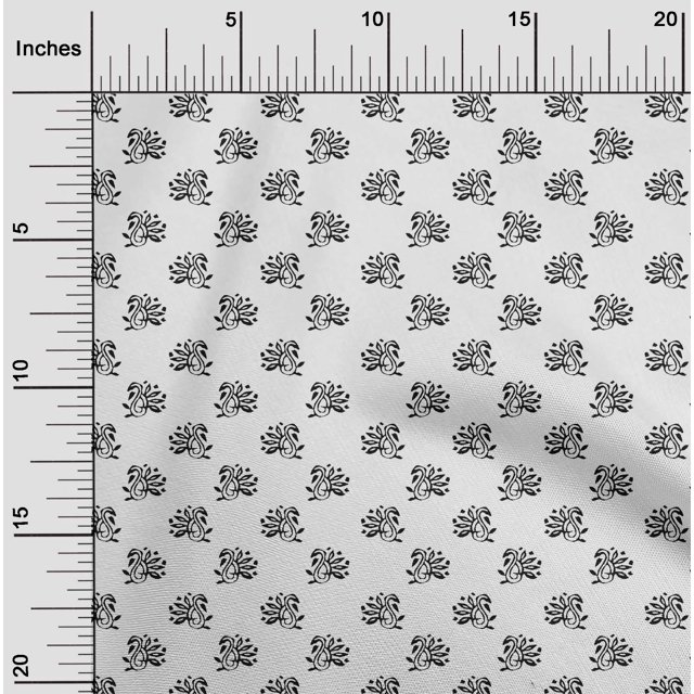 oneOone Cotton Flex Fabric Paisley Block Decor Fabric Printed BTY 40 Inch Wide
