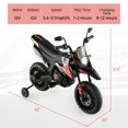 thumbnail image 3 of Costway 12V Licensed Aprilia Kids Ride On Motorcycle Electric Dirt Bike with Light & Music, 3 of 10