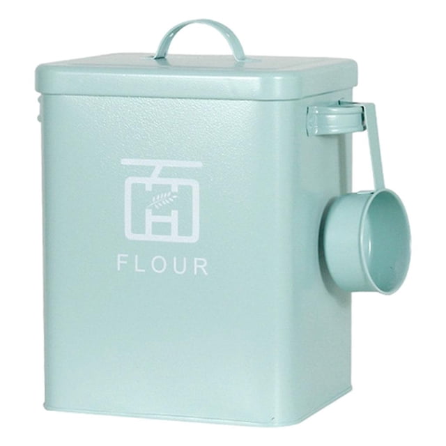 veasfak 6L Washing Powder Storage Box Galvanized Metal Buckets for Home 18x15x23cm Green