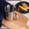 thumbnail image 3 of CNKOO Tasses à Café Incassables à Double Paroi en Acier Inoxydable avec Poignée 13.5oz 400ml Camping Ensemble de 2, 3 of 7