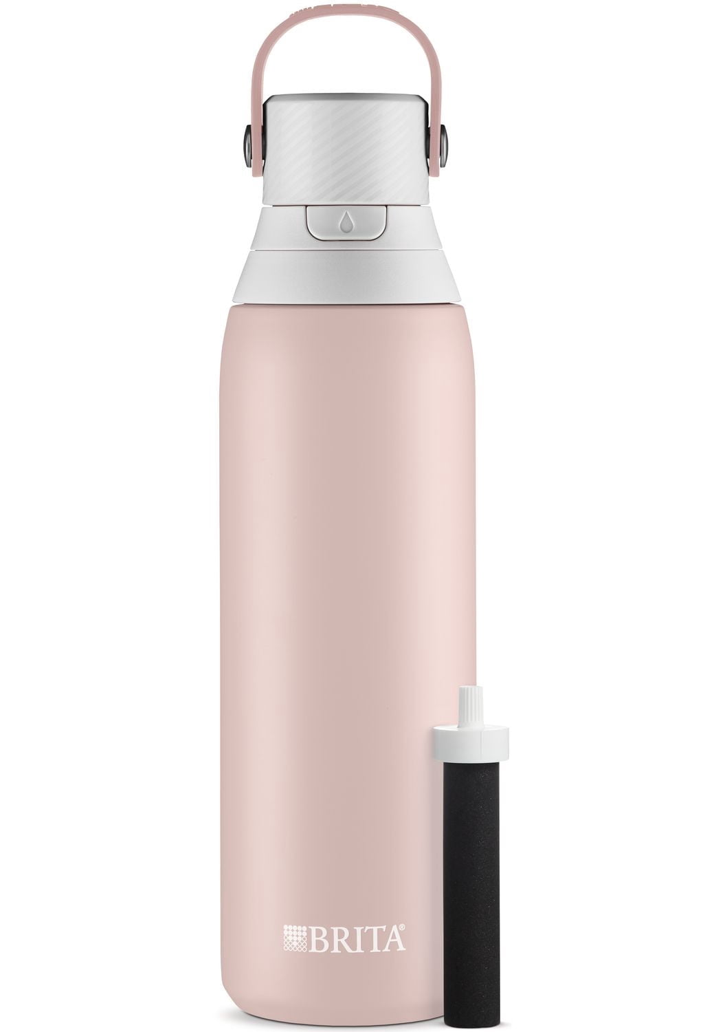 Brita Insulated Stainless Steel Filtering Water Bottle with Straw, BPA-Free Water bottle for Sports, Travel or Hiking, Great for gifting, Easy-carry loop, Leak-proof lid, 26 Oz,