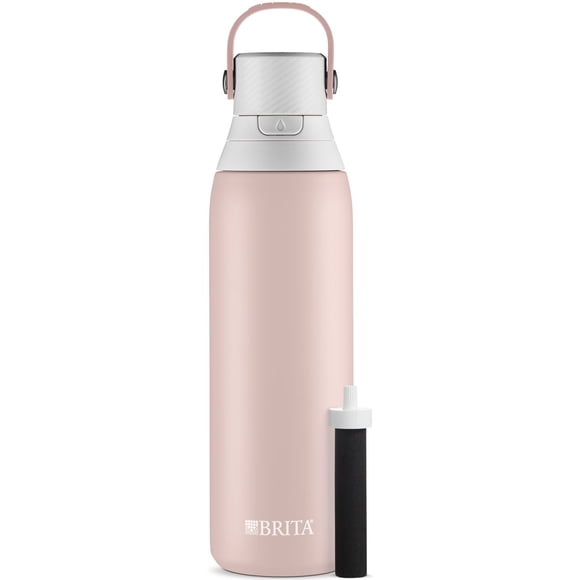 Brita Insulated Stainless Steel Filtering Water Bottle with Straw, BPA-Free Water bottle for Sports, Travel or Hiking, Great for gifting, Easy-carry loop, Leak-proof lid, 26 Oz,