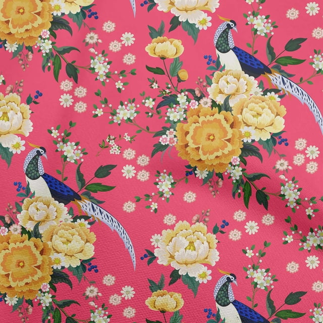 oneOone Rayon Magenta Fabric Asian Chinese Sewing Craft Projects Fabric Prints By Yard 56 Inch Wide