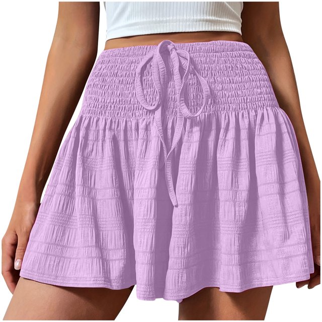 Birdeem Shorts for Women Womens Summer Fashion Solid Color Drawstring Shorts