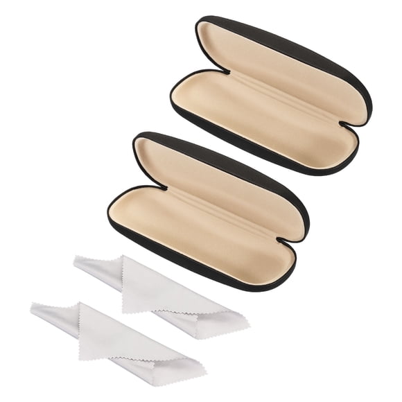 Unique Bargains Étui Rigide pour Lunettes, Lot de 2 Étui pour Lunettes Unisexe Étui Rigide Concis pour Lunettes Femmes Hommes, Noir