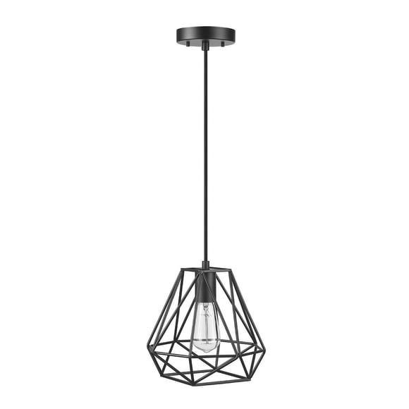 Luminaire suspendu Dawson à 1 ampoule noir mat