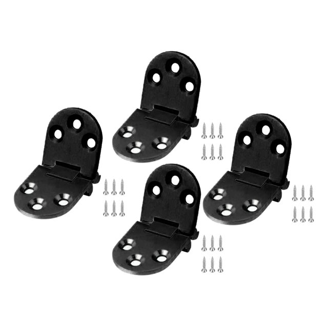 Abbracc 4Pcs Stainless Metal Furniture Hinges 180 Degree Rotation Black