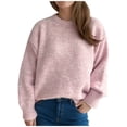 thumbnail image 1 of Besolor Sweaters for Women Fall Long Sleeve Casual Loose Knitted Solid Color Basic Pullover Sweater Tops, 1 of 3