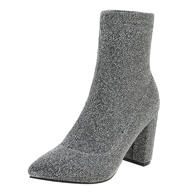 Womens Fashion Leopard Print Pullover Boots Socks Boots Ankle Boots