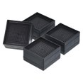 thumbnail image 1 of Unique Bargains 1.5' Bed Risers Furniture Risers Bed Lifters Couch Desk Sofa Lift Riser Stackable Up to 1300Lbs, Black 4Pack, 1 of 7
