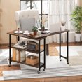 thumbnail image 4 of Costway 360° Rotatable Sofa Side Table L-shaped Laptop Desk Snack Table withShelf Patented Walnut, 4 of 10