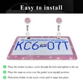thumbnail image 3 of MesaSe License Plate Frame  Sparkly License Plate Tag Cover with Multifaceted Rhinestones  Stainless Steel Crystal  License Plate Holder for Universal Exterior Car Accessories  Leopard Pr, 3 of 7