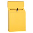 thumbnail image 1 of Iron Vertical Mailbox Hanging Wall Mounted Suggestion Drop Box Secured Paperwork Newspapers Magazines Holder Postbox Case Porch Room , Yellow, 1 of 7
