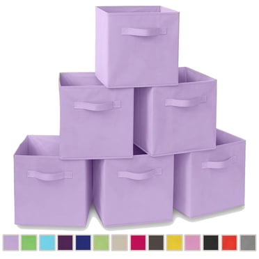 YOYTOO 6 Pack Collapsible Fabric Cube Storage Bins, 11" Collapsible Cube Organizer Baskets Bins