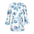 thumbnail image 4 of Blouses pour Femmes, T-shirt Imprimé Mode Manches 3/4 Blouse Col en V Hauts Décontractés, 4 of 5