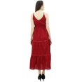 thumbnail image 4 of Bimba Robe d'Été Longue Maxi à Cordon à la Taille à Bretelles Spaghetti pour Femmes, 4 of 9