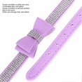 thumbnail image 3 of Collier pour Chat en Microfibre Suédine Double Nœud Cristal Scintillant Strass 42x2.0cm Fourniture pour Animaux, 3 of 5