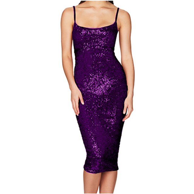 Pisexur Robes pour Femmes Col Rond Dos Nu Robe de Cocktail Mode Paillettes Scintillantes Robe de Soirée Boîte de Nuit Fête Robe Ajustée Robes de Retour à la Maison Élégante Robe d'Invitée de Mariage Tunique Robe Midi