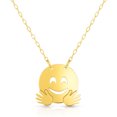 thumbnail image 1 of Collier Extensible Emoji Volant Visage Heureux en Or Jaune 14k, 16 Pouces à 18 Pouces, 1 of 2