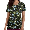 thumbnail image 1 of Pisexur Womens Scrub Tops Boasting Colorful Floral Prints Along With Short Sleeve Scrub Tops Suitable for Nursing Uniforms With Convenient Pockets, 1 of 4