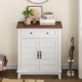 thumbnail image 1 of Buffet Bahut – Armoire de Rangement Style Ferme Moderne avec Tablettes Réglables à 3 Niveaux et Tiroir pour Cuisine, Salle à Manger, Entrée – Fini Contrastant, 1 of 7
