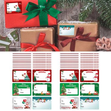 WHEANG Stickers Christmas Stickers Labels 120 PCS Christmas Tags Labels Christmas Name Tags Christmas Tags Stickers Xmas Tag Stickers Christmas Self Adhesive Labels