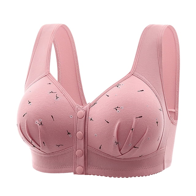 Sports Bras Middle Age Front Closure Seamless Wireless Bra Plus Size With Back Smoothing Sport Bra Rose Gold 52