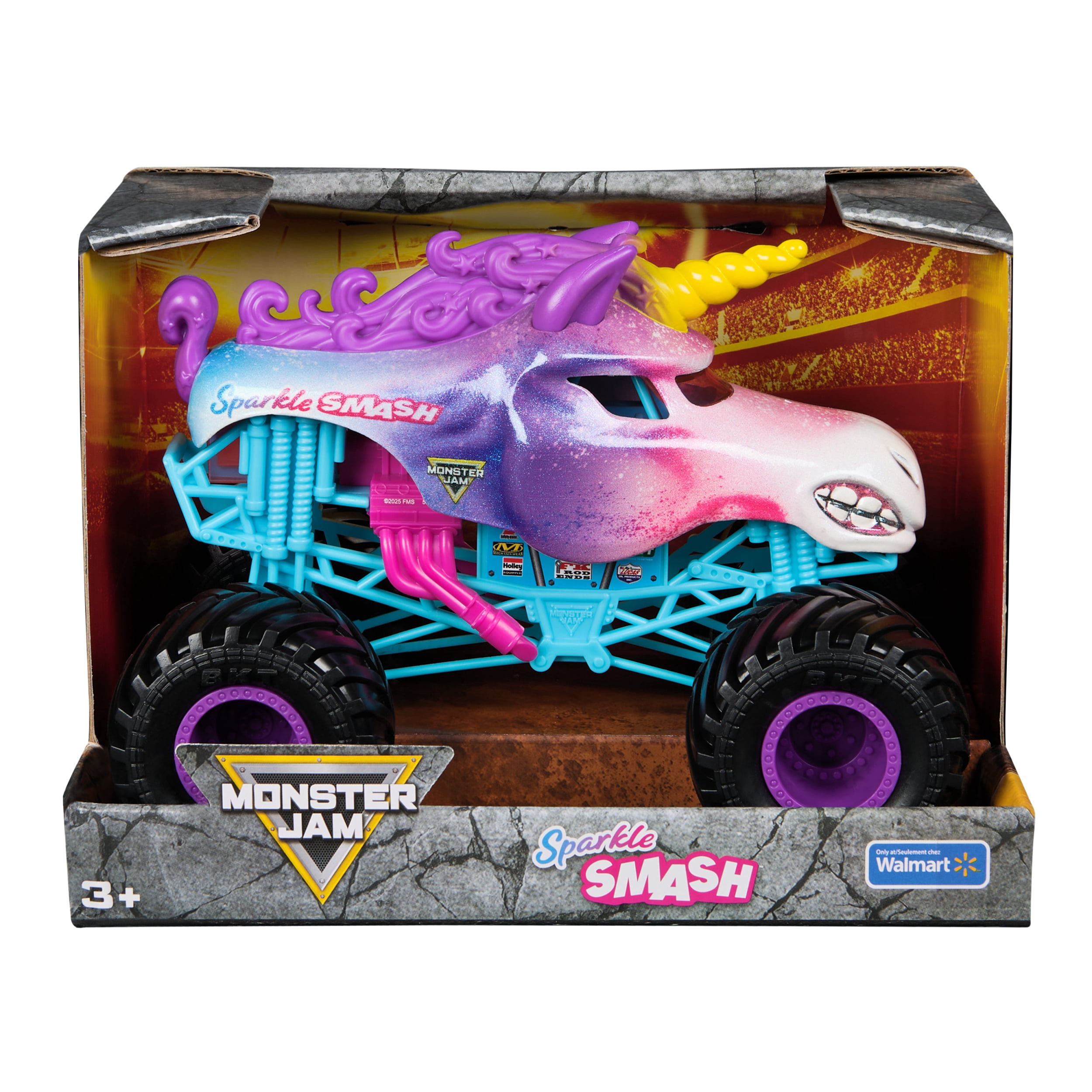 Monster Jam, Official Sparkle Smash Monster Truck Vehicle in 1:24 Scale