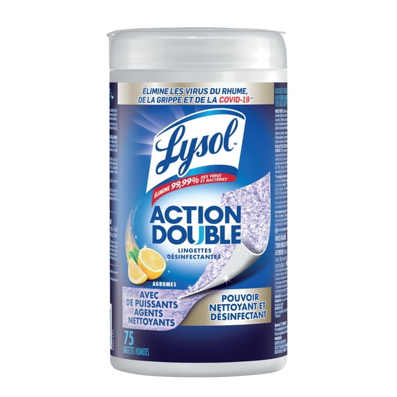 Lysol® Disinfecting Wipes - Dual Action, Built in Scrubbers, Citrus Scent, 75 wipes