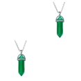 thumbnail image 1 of QualitChoice Hexagon Column Charm Exquisite Women Men Making Findings Handmade Anniversary Hanging Pendants Colorful Crystal Green 2Set, 1 of 6