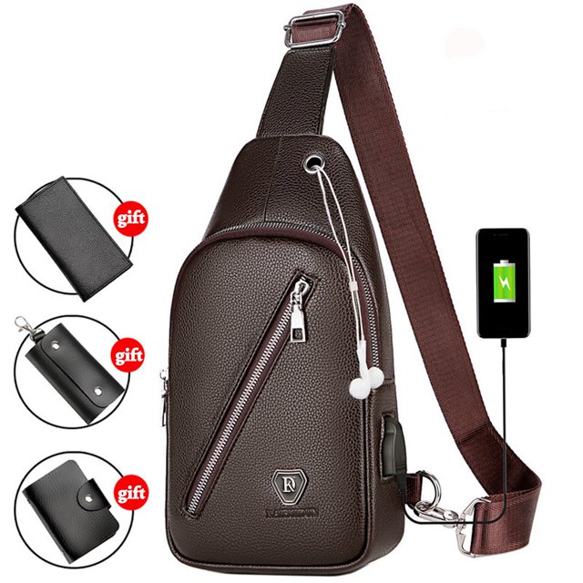 RKSTN Storage and Organization Strap Bag Crossbody Backpack With USB Hole With Headphone Hole Strap Backpack Hiking Backpack Multipurpose Crossbody Chest Bag Storage Bins