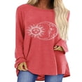 thumbnail image 1 of T-shirt à Manches Courtes pour Femmes, Hauts Grande Taille, Tunique Décontractée à Col en V, Blouse Ample, 1 of 2