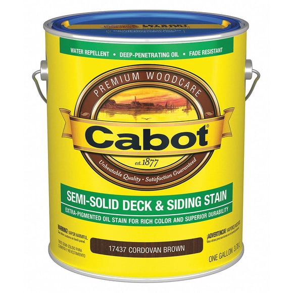 Cabot 140.0017437.007 Teinture à Faible VOC Semi-Solide pour Terrasse et Voie Extérieure, Gallon, Brun Cordovan